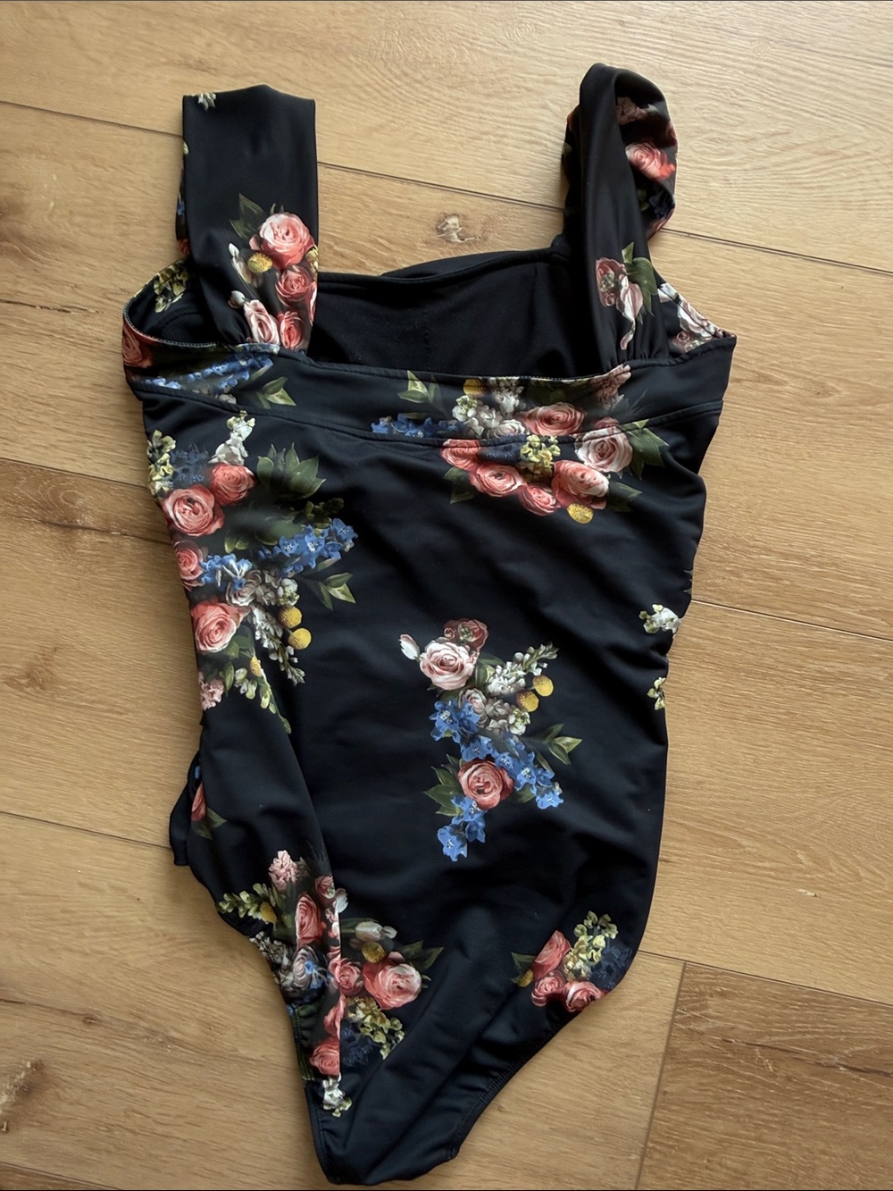 Albion Black One-Piece Swimsuit with Floral Print - Picture 3 of 3